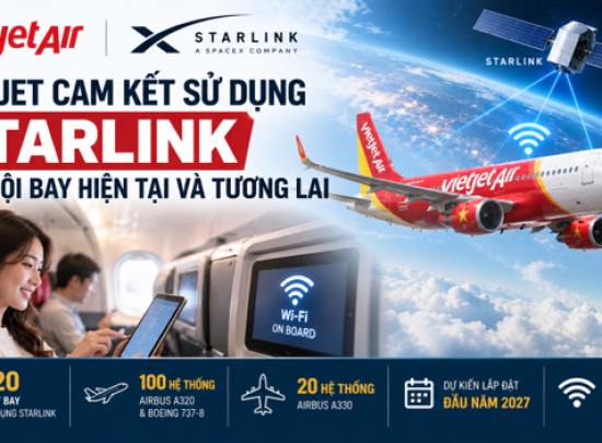 Aviation Week: VietJet cam kết triển khai Starlink trên đội tàu bay hiện tại và tương lai